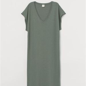 H&M Jersey Kaftan Dress, Khaki Green, XS